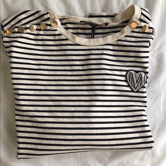 Maje Tops - Maje stripped long sleeve shirt.